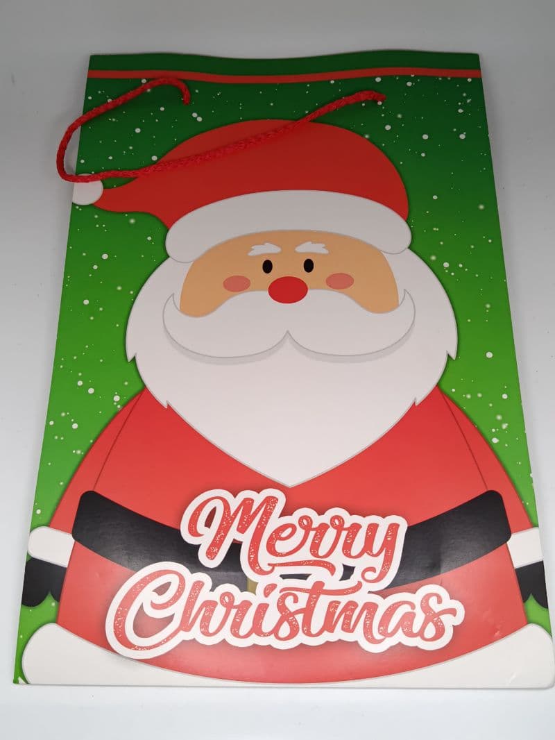 Bolsa de regalo navideña grande Santa Claus Feliz Navidad