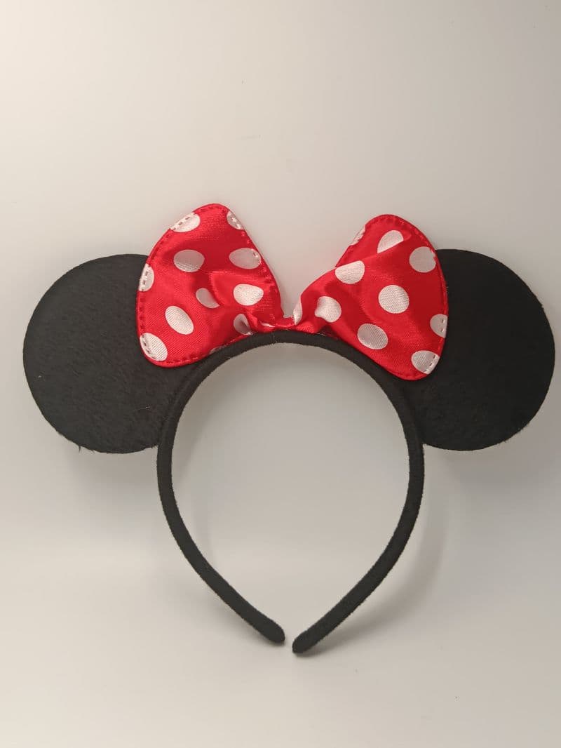 Diadema con Orejas de Minnie y Lazo Rojo con Puntos