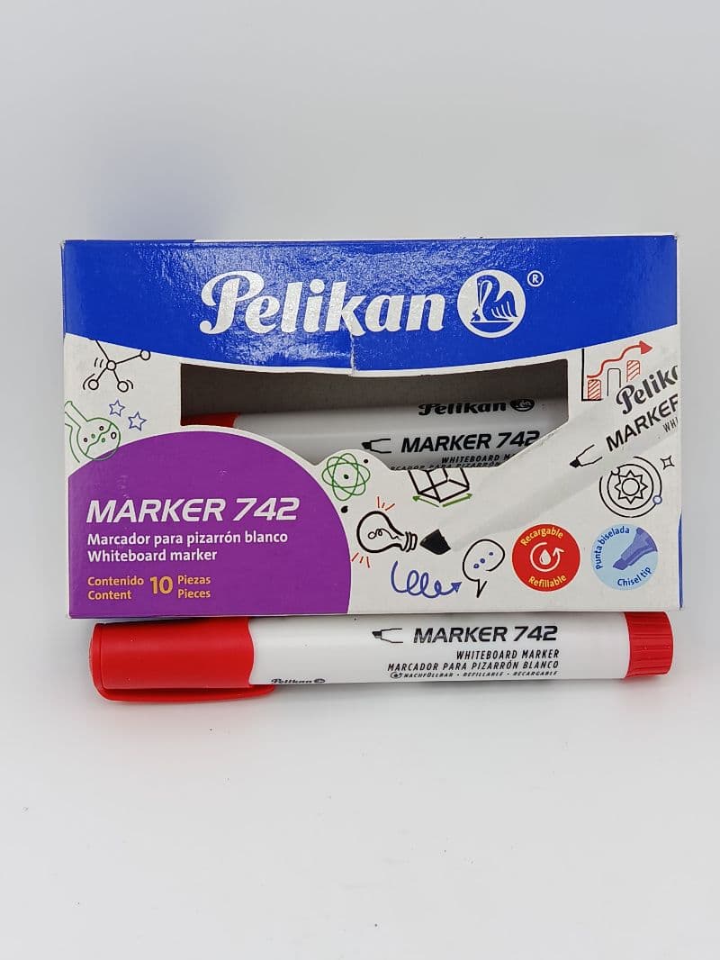 Marcador para pizarrón Pelikan 742 rojo