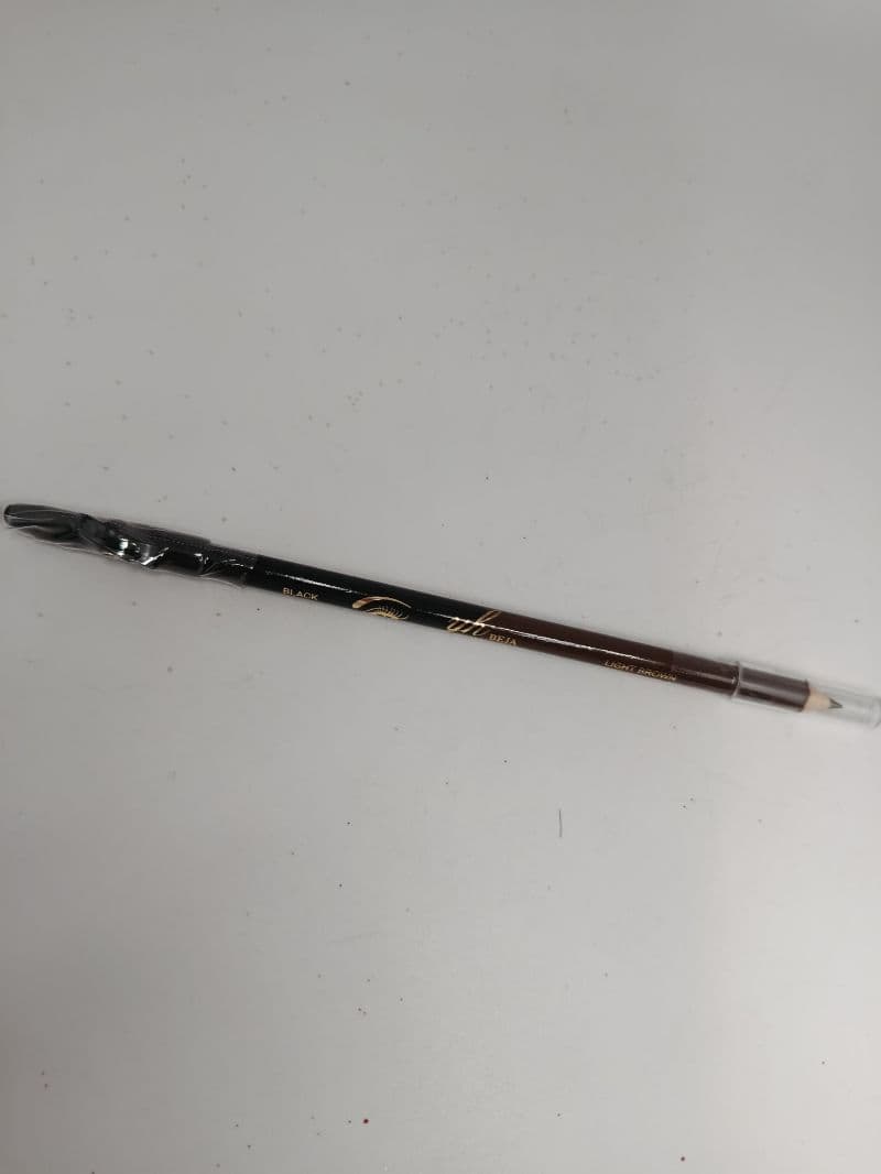Lápiz delineador para ojos de doble punta, negro y café claro