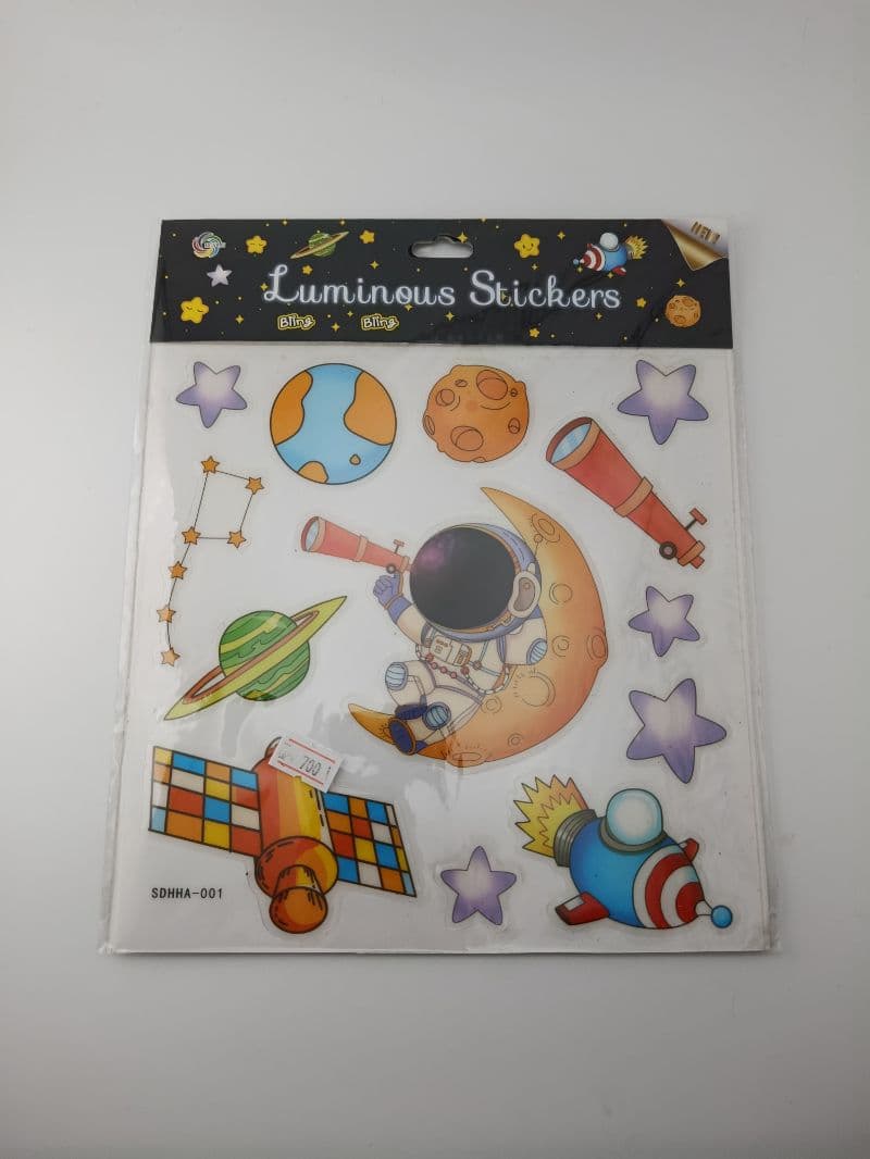 Stickers Planos Luminosos de Astronauta y Espacio