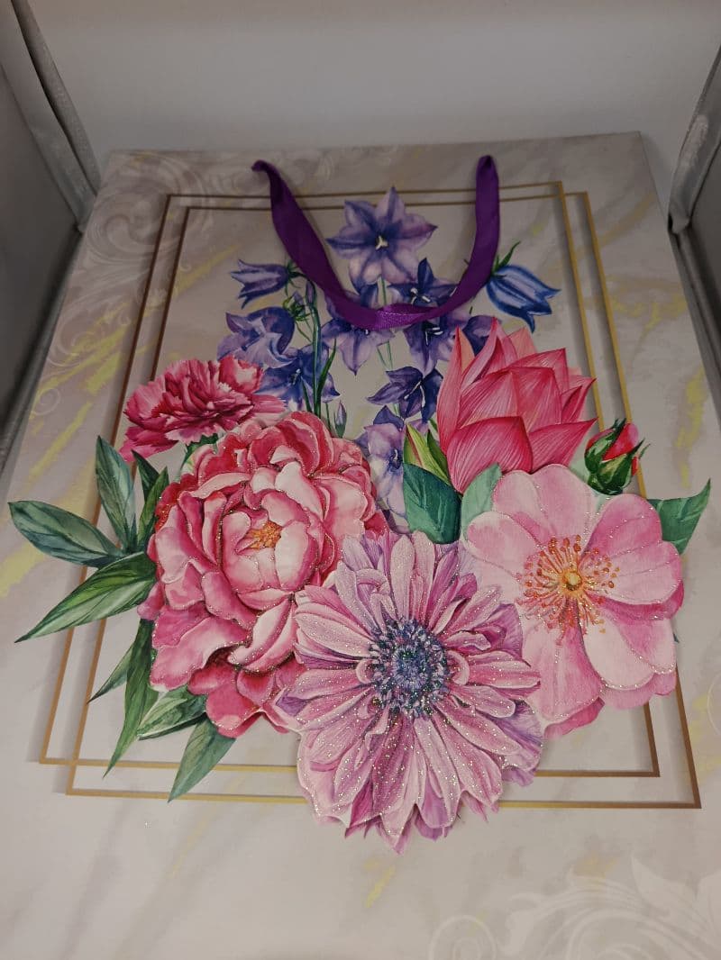 Bolsa de Regalo con Diseño Floral 30 x 40 x 12 cm