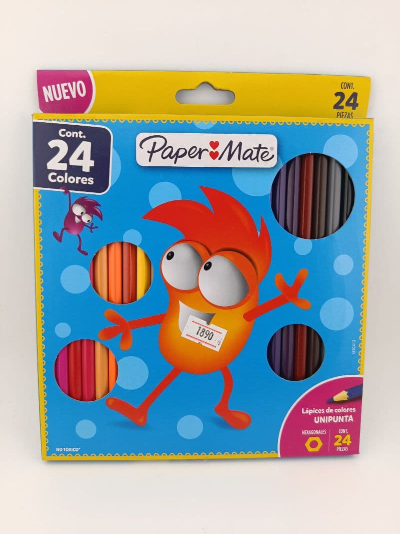 Lápices de colores Paper Mate 24 unidades largos hexagonales