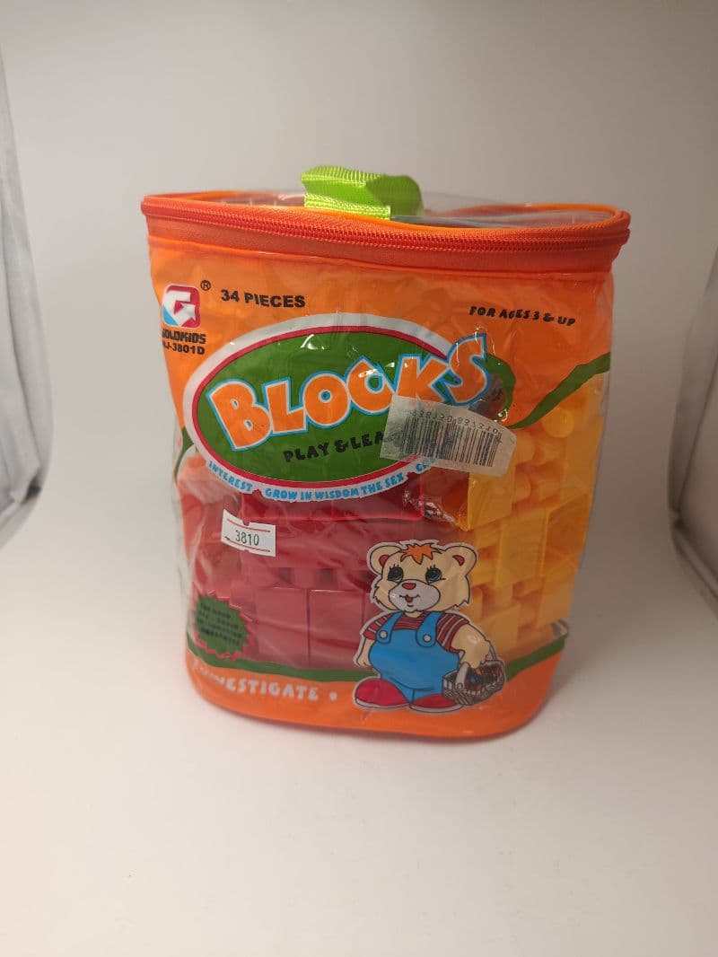 Juego de bloques de construcción de 34 piezas con bolsa