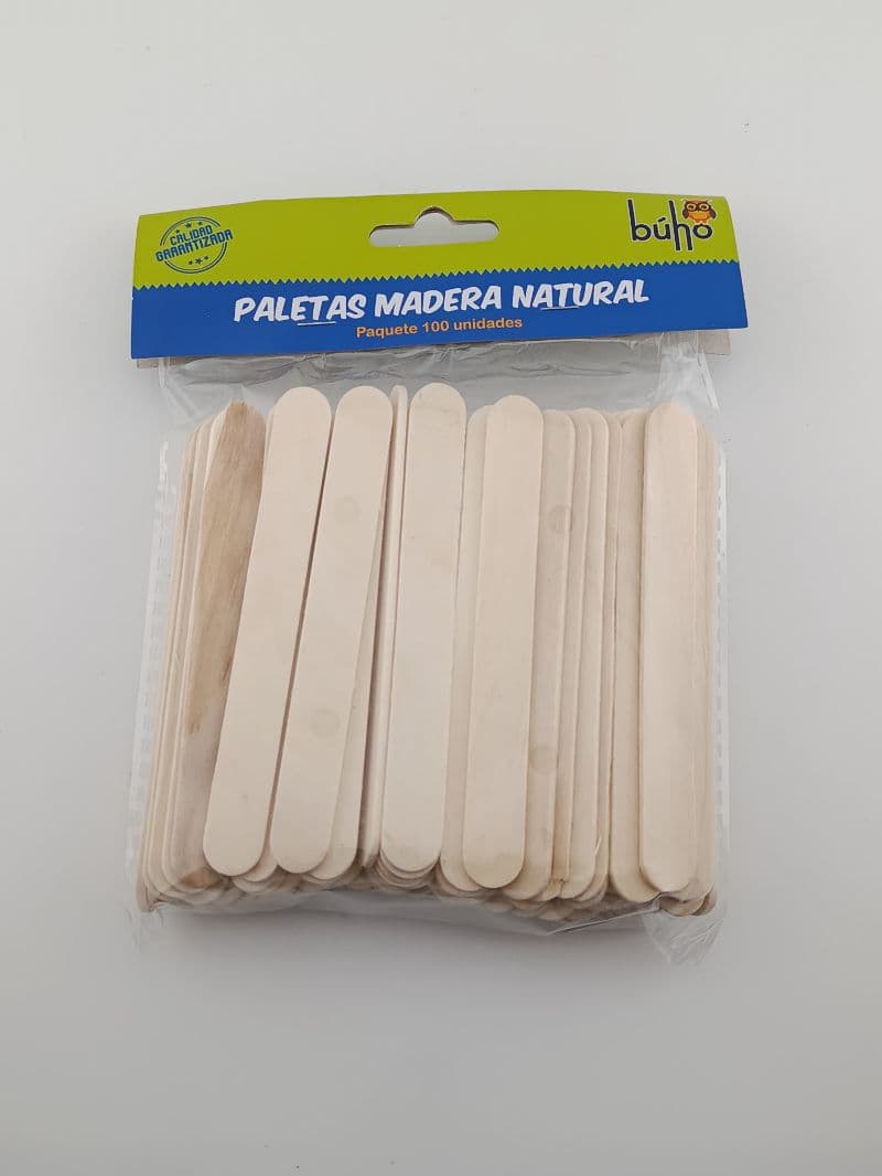 Paletas de madera natural para manualidades — paquete de 100