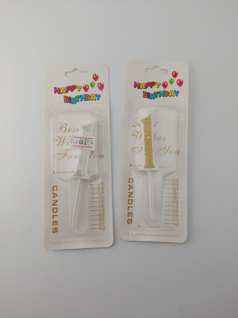 Candela de Cumpleaños en Forma de Número con Escarcha