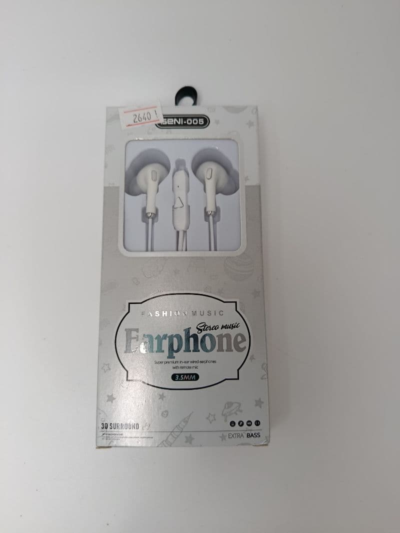 Audífonos In-Ear Blancos con Micrófono y Conector 3.5 mm