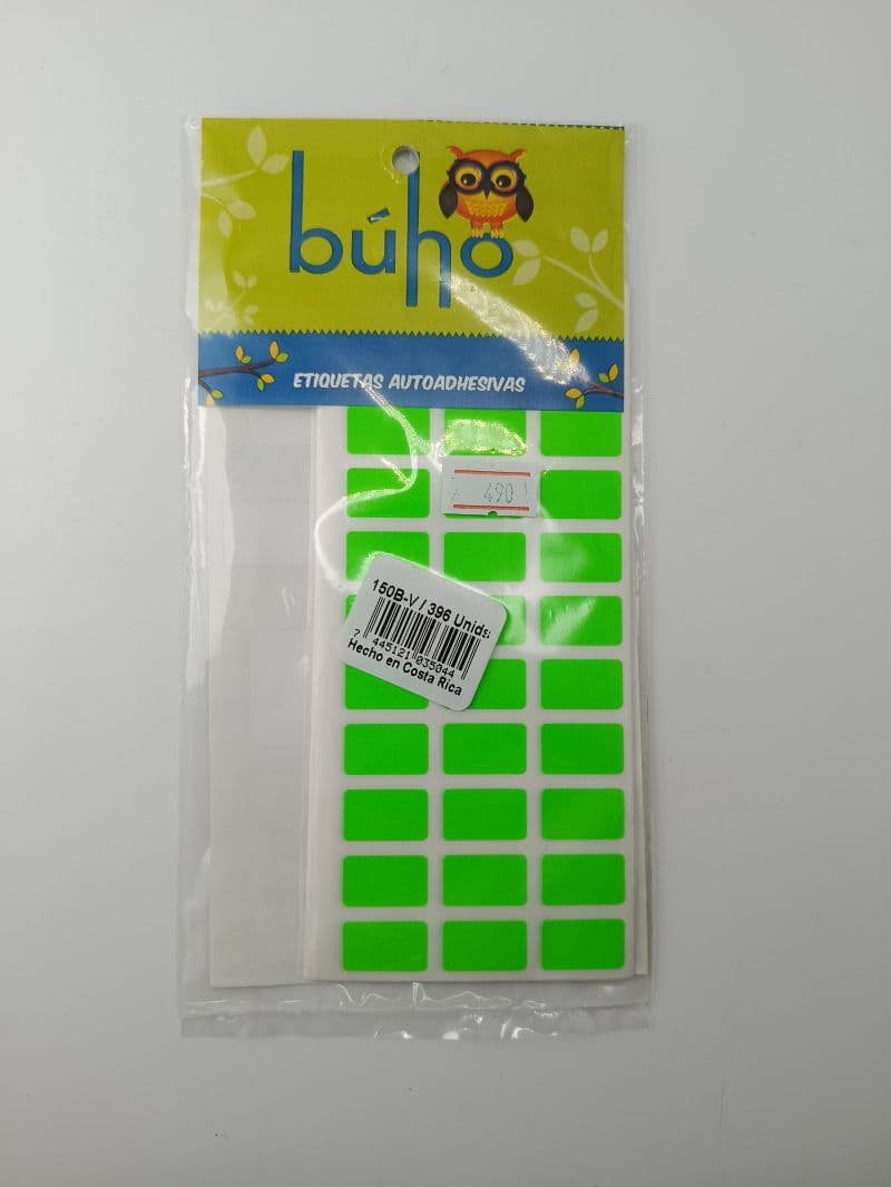 Etiquetas Autoadhesivas Verde Neón Búho 150