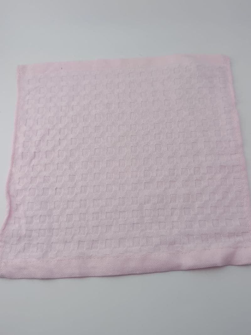 Pañito de limpieza rosado 26x26 cm textura waffle
