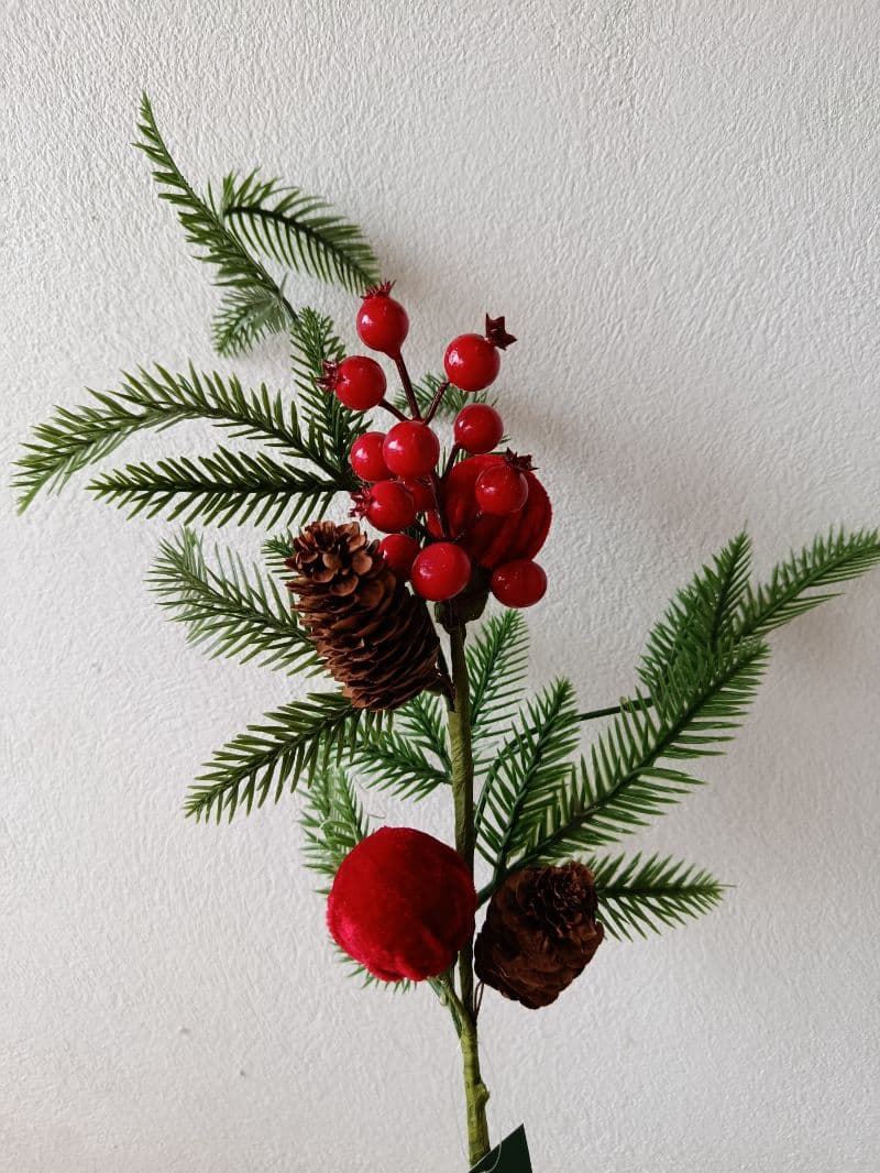 Follaje navideño decorativo de 70 cm rojo y verde