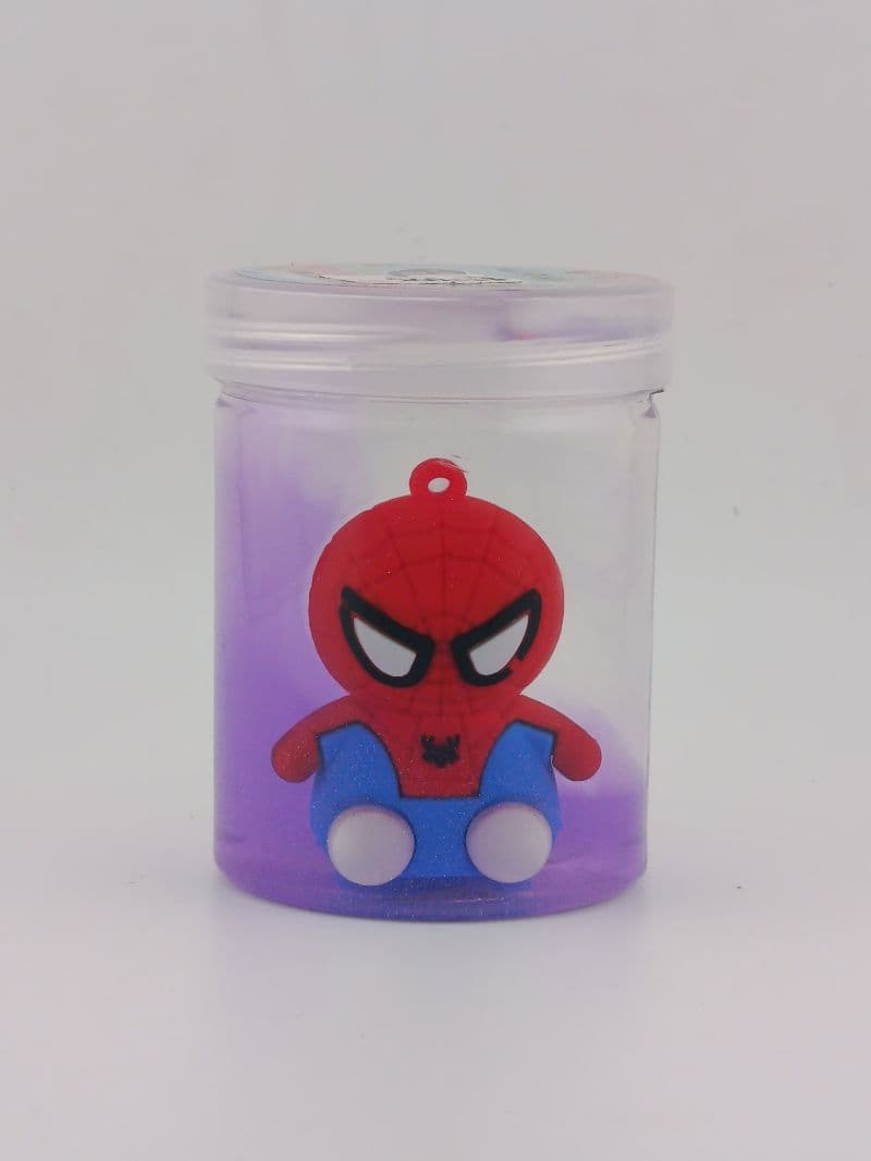 Slime en frasco con figura de Spider-Man