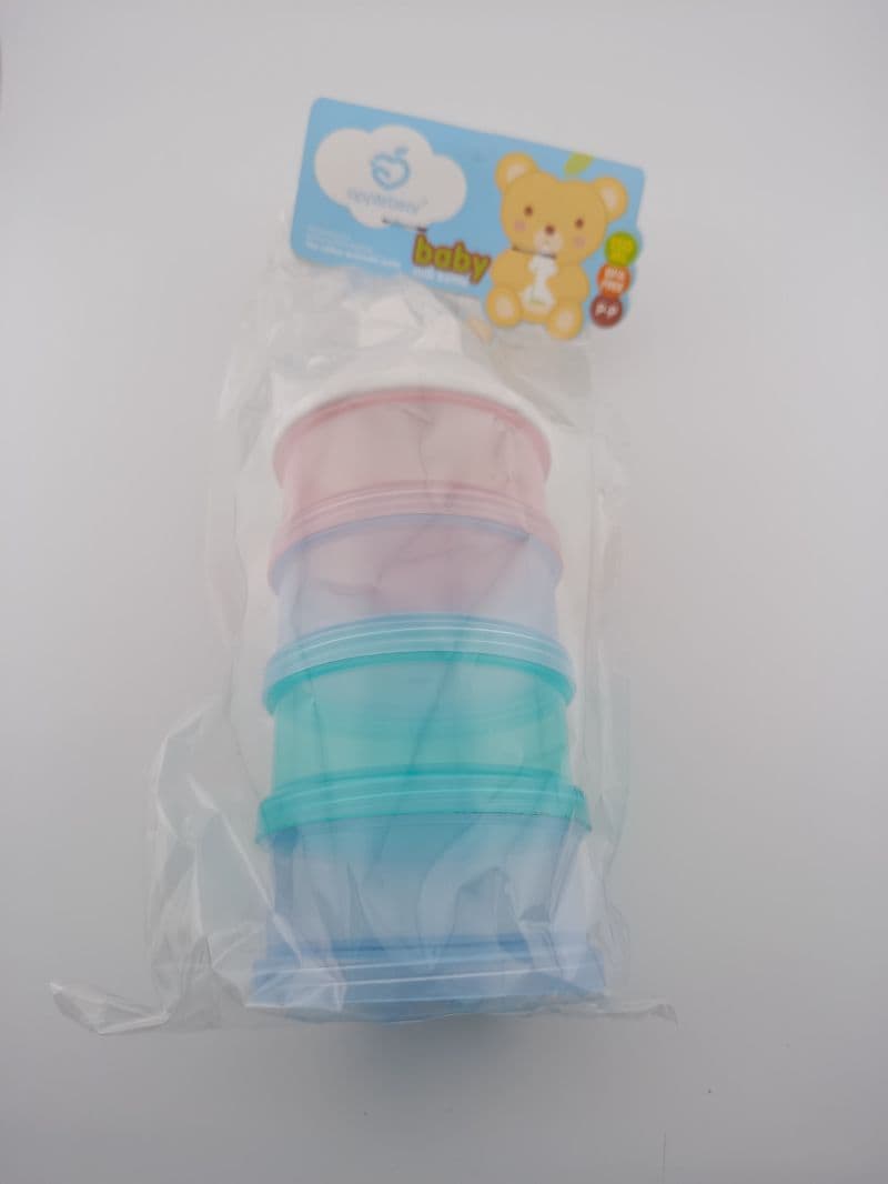 Dispensador de leche en polvo para bebé 4 compartimientos apilables