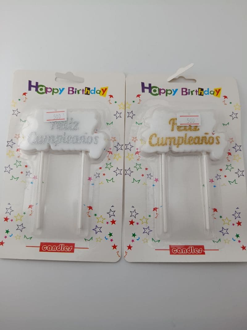 Vela de Cumpleaños Tipo Letrero Feliz Cumpleaños