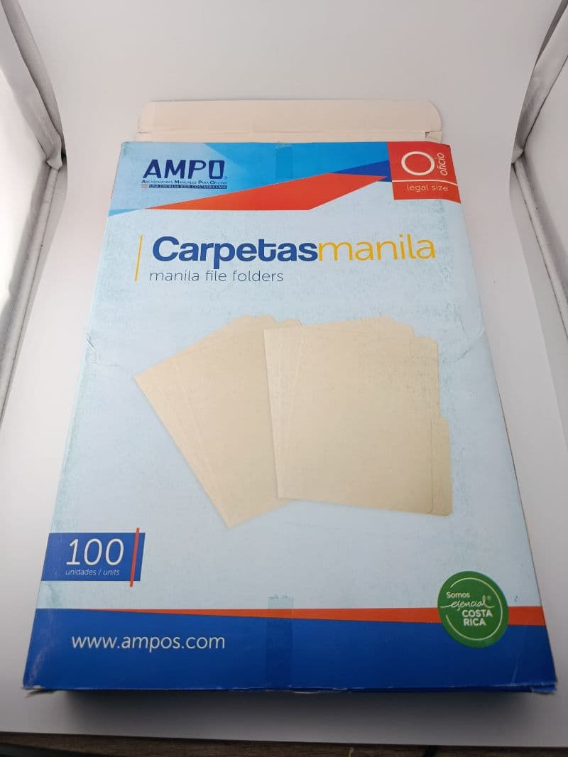 Folder Manila Ampo Tamaño Oficio (Caja de 100 Unidades)