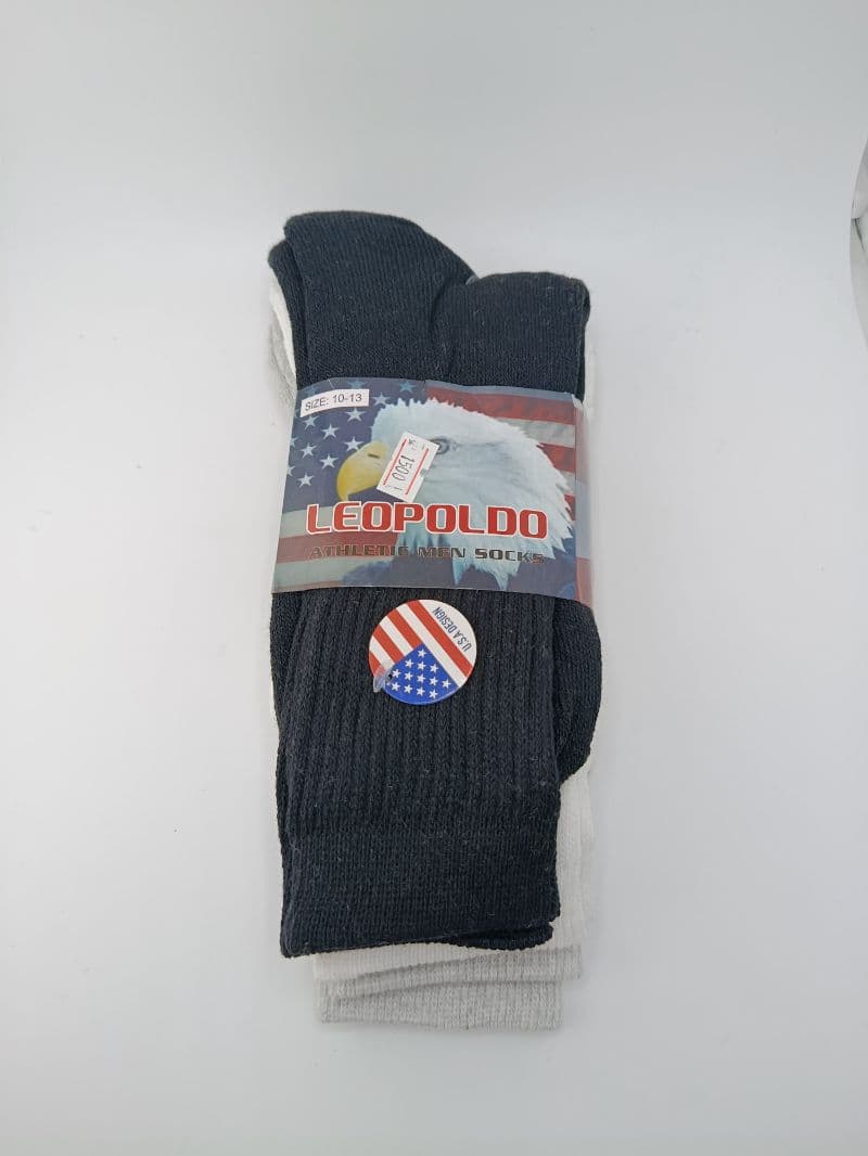 Medias Deportivas para Hombre Leopoldo — 3 Pares talla 10-13