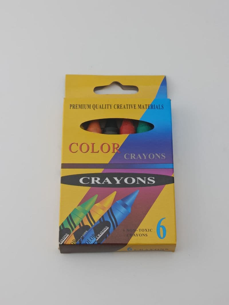 Crayones de colores, paquete de 6