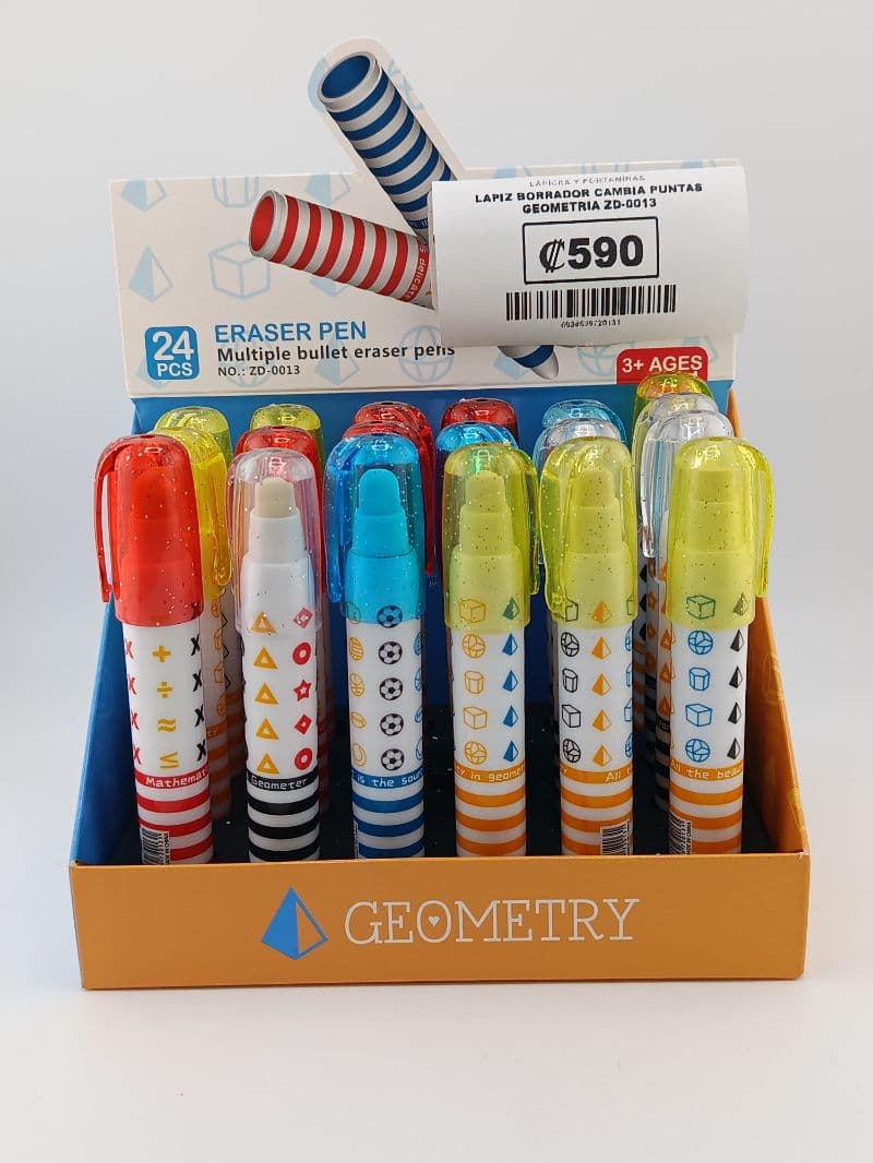 Lápiz borrador cambia puntas Geometry — paquete de 24