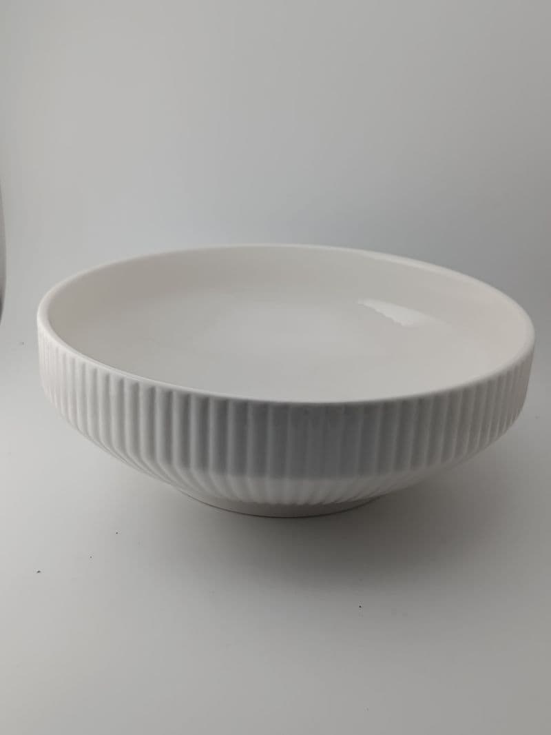 Ensaladera de cerámica blanca de 9 pulgadas