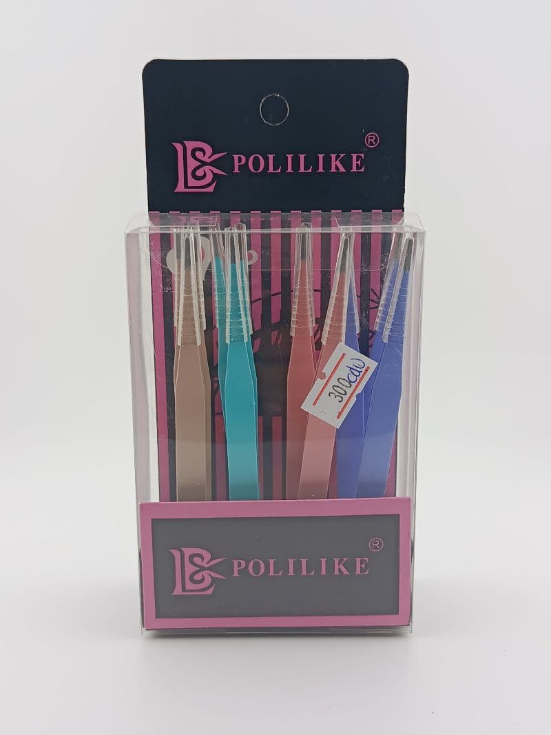 Pinzas para cejas de colores set de 12 unidades