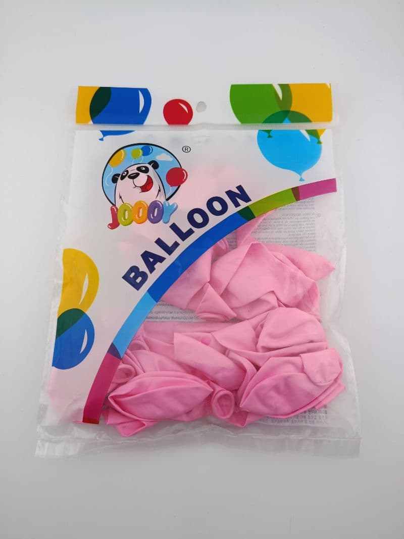 Globos de látex número 9 color rosa bebé, paquete de 25 unidades