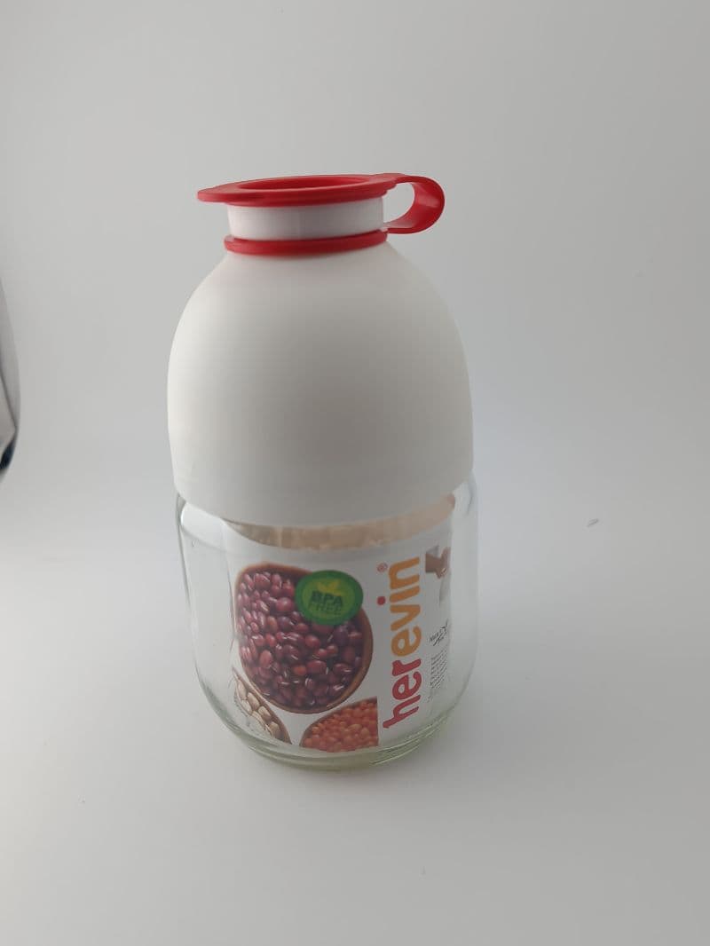 Frasco de Vidrio Herevin de 14 oz con Tapa