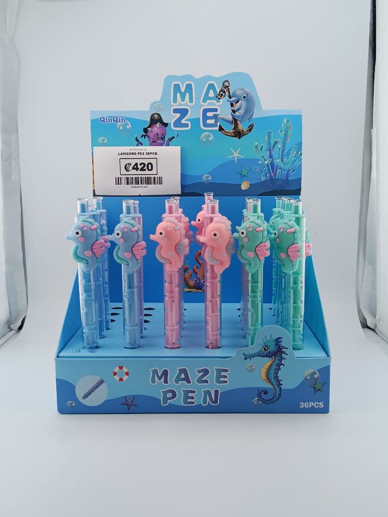 Bolígrafo con figura de caballito de mar – diseño laberinto