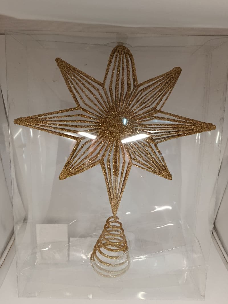 Punta estrella dorada para árbol de Navidad 24 x 5.5 x 32 cm