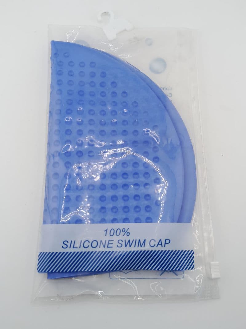 Gorra de natación de silicona azul