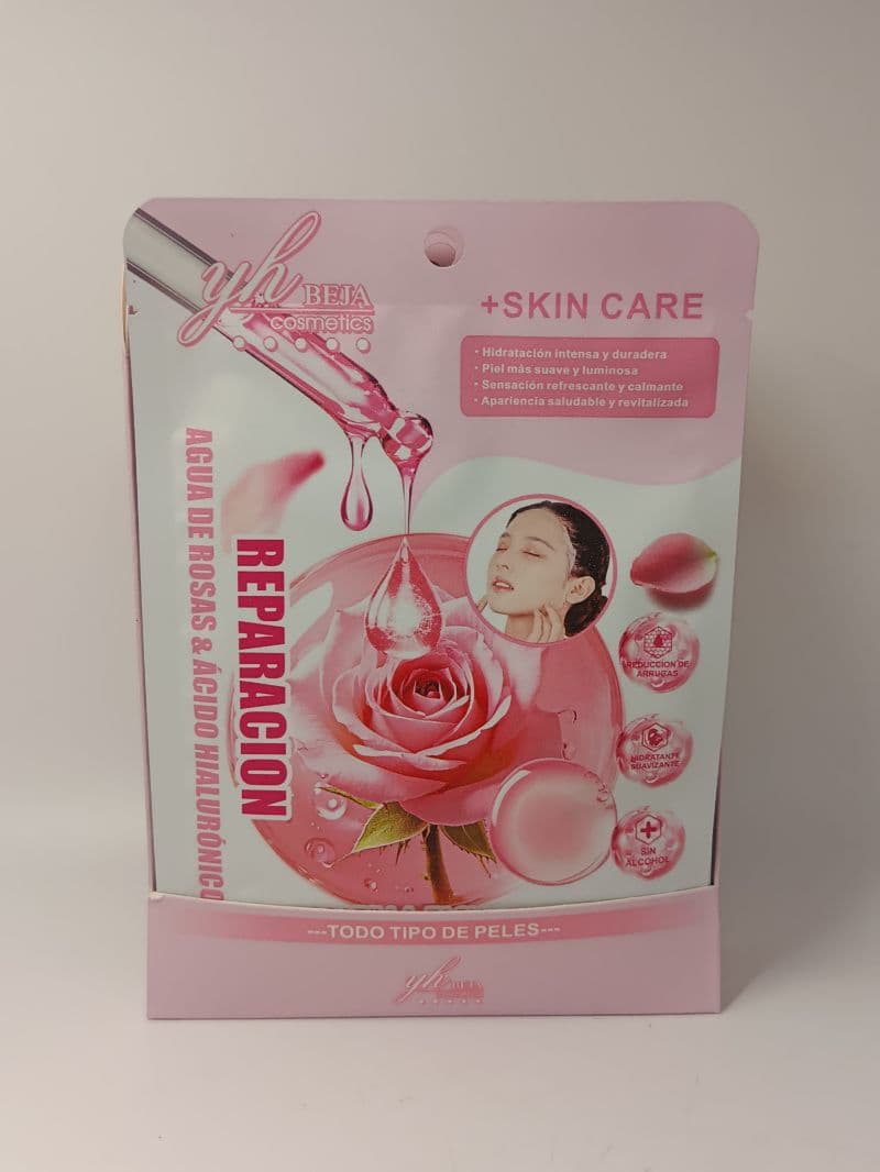 Mascarilla facial de agua de rosas y ácido hialurónico yh BEJA