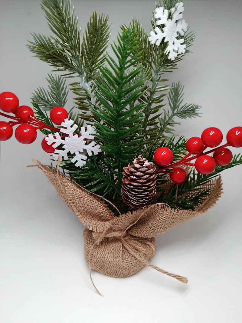 Adorno Navideño de Mesa con Base de Yute 27 cm