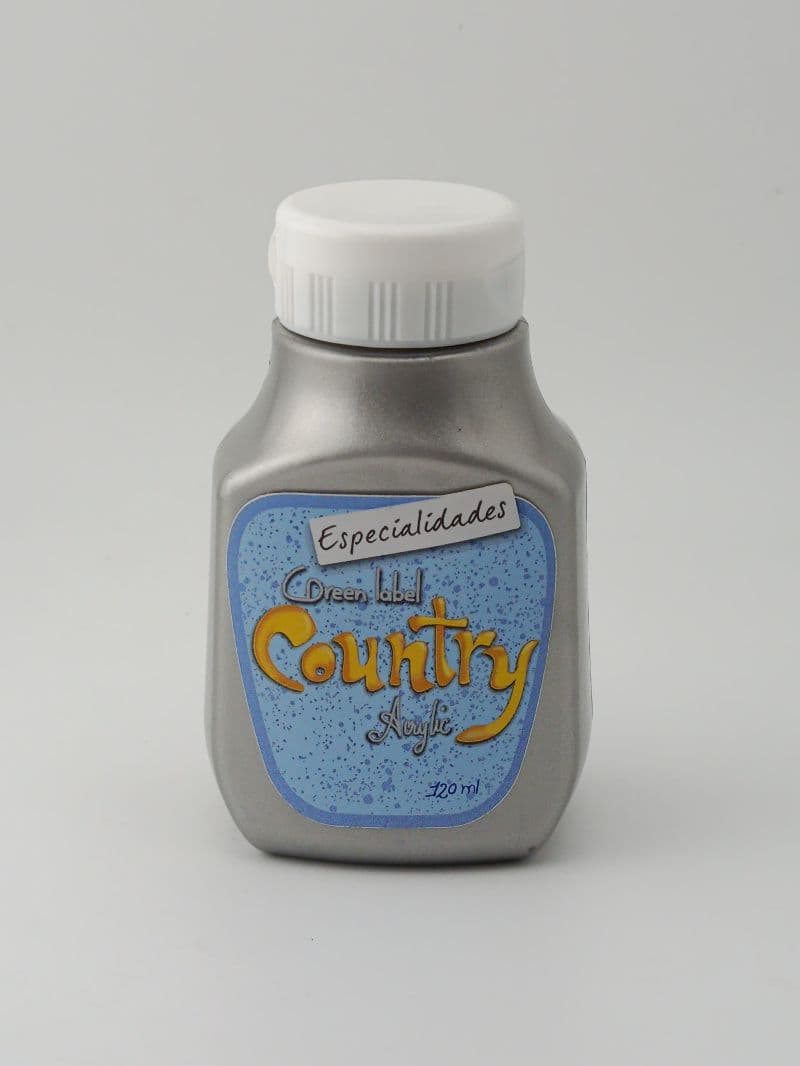 Pintura Acrílica Metalizada Country Color Plata 120 ml