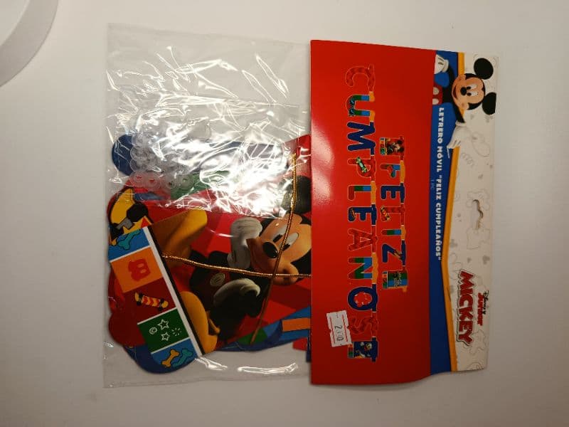 Letrero de Cartón Feliz Cumpleaños Mickey Carnival