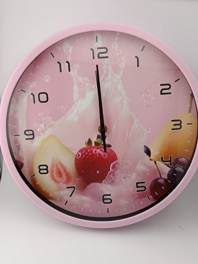 Reloj de Pared Redondo de 29.5 cm con Diseño de Frutas