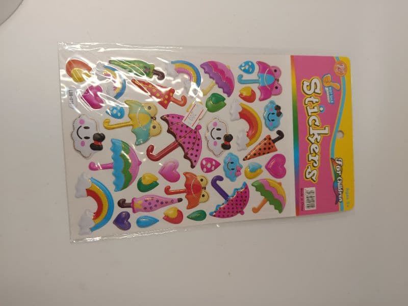 Stickers Inflados con Relieve y Detalles Metálicos, Paquete de 12 Unidades