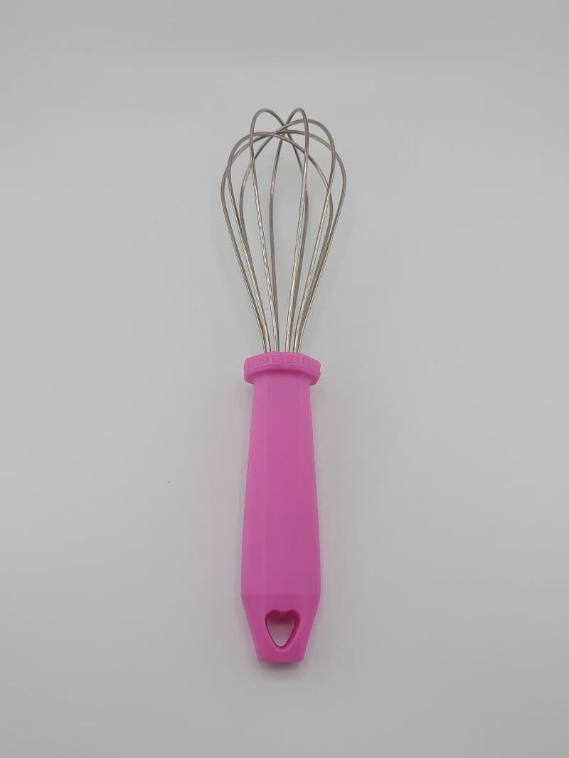 Batidor manual de metal 26cm con mango plástico