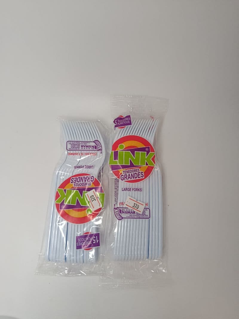 Tenedores Plásticos Grandes Link 15 Unidades