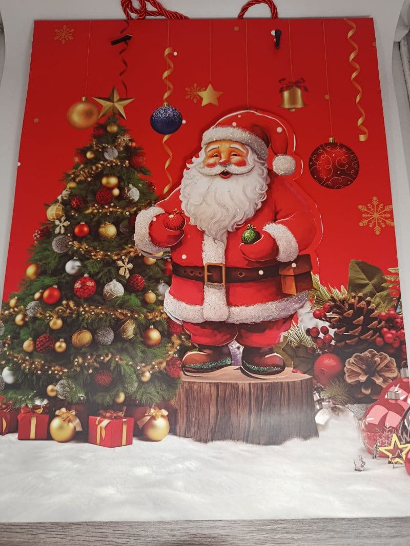 Bolsa de regalo grande navideña con Papá Noel