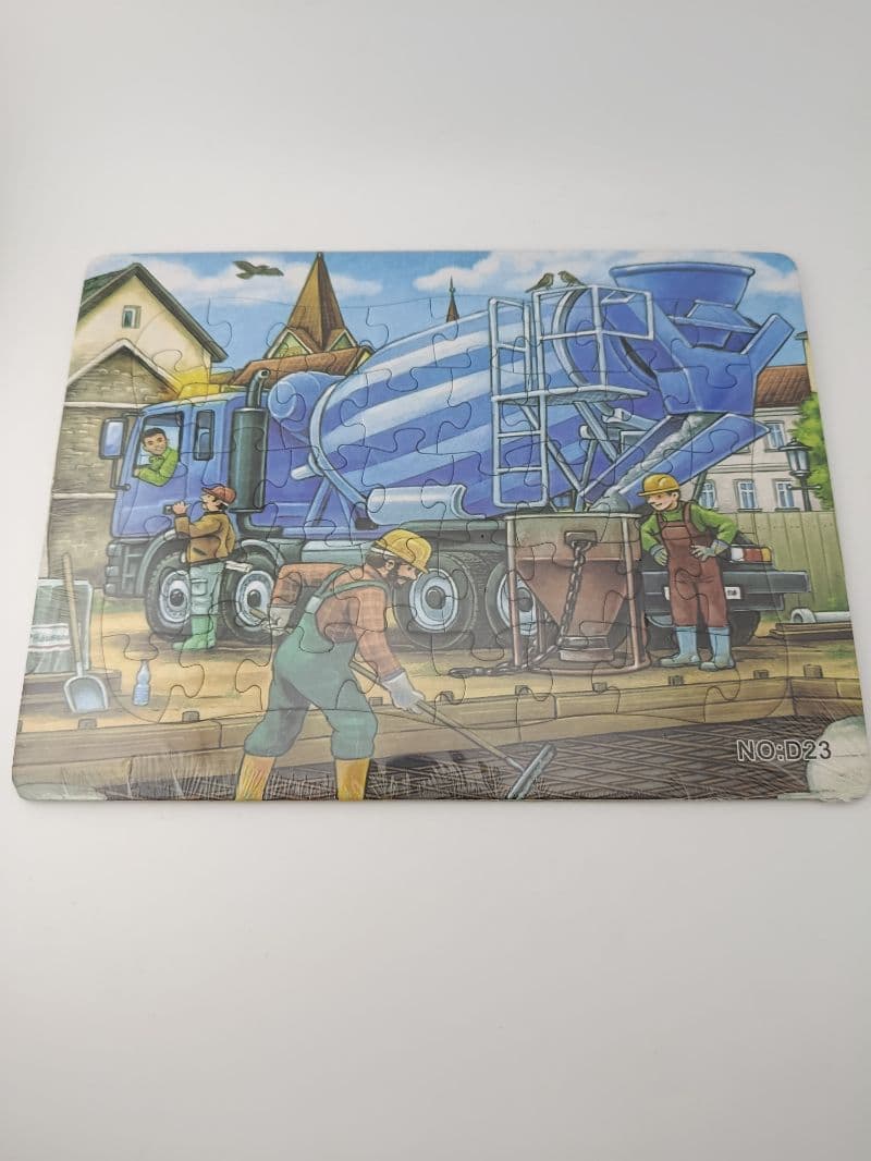 Rompecabezas infantil 21 x 28 cm — escena de camión mezclador
