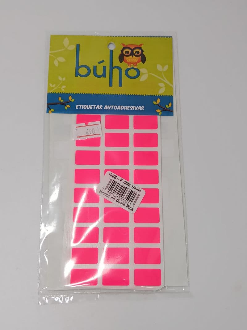 Etiquetas Autoadhesivas Rosado Neón Búho