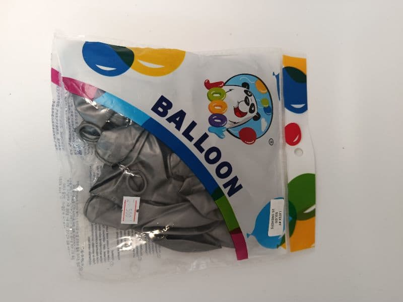 Globos de Látex Número 9 Color Plata (25 Unidades)