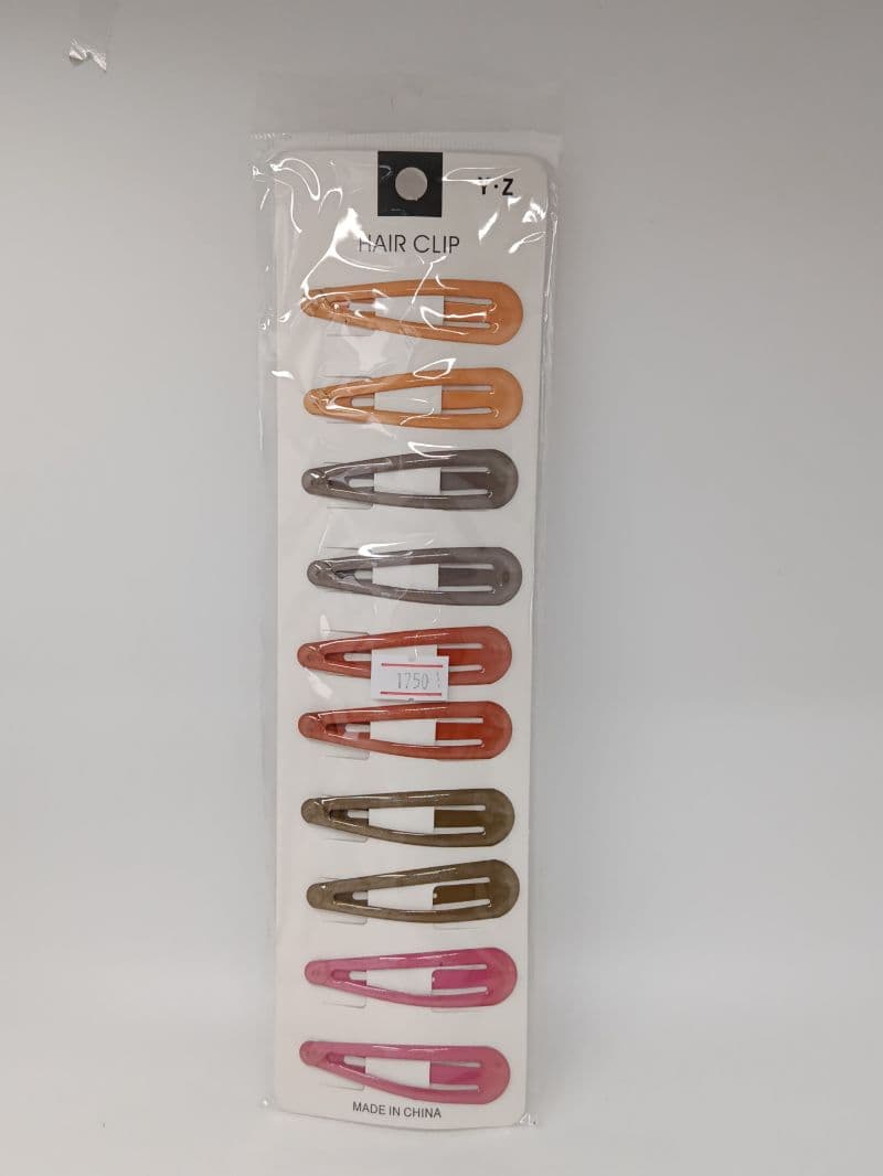 Set de prensas de metal para cabello decoradas (10 unidades)