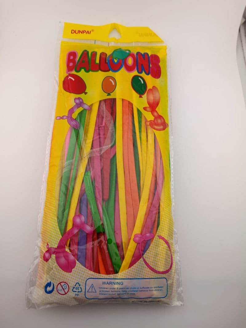 Globos para modelar tipo twist 45cm paquete de 100 unidades