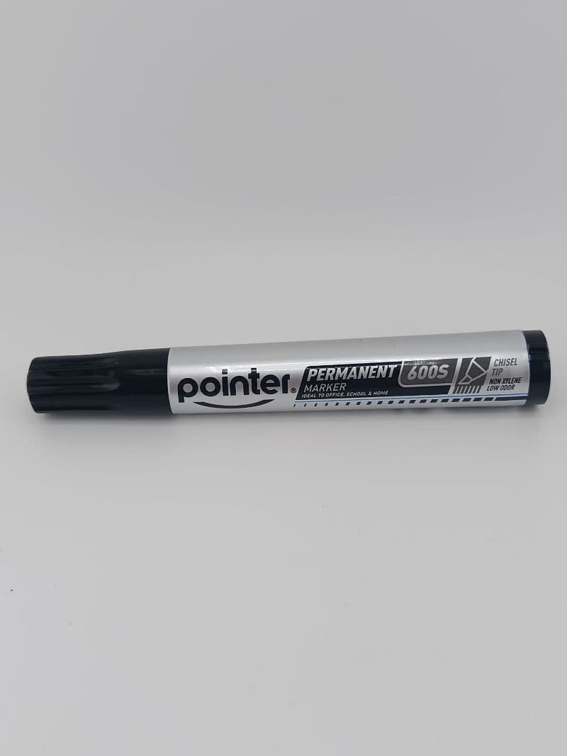 Marcador Permanente Negro Pointer 600S Punta Cincel