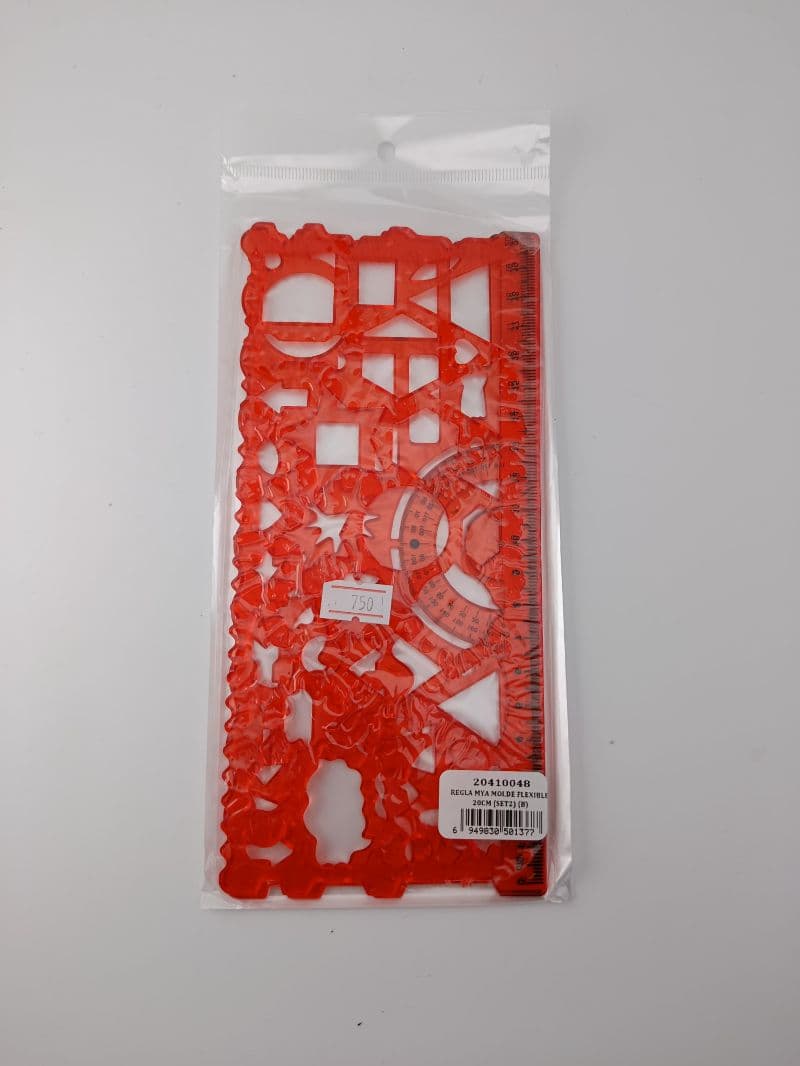 Regla Flexible de 20 cm con Moldes Geométricos Mya
