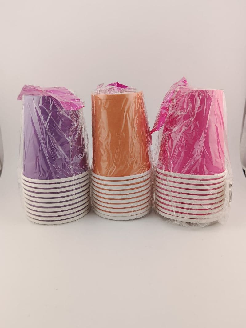 Vasos de cartón lisos unicolor — paquete de 10