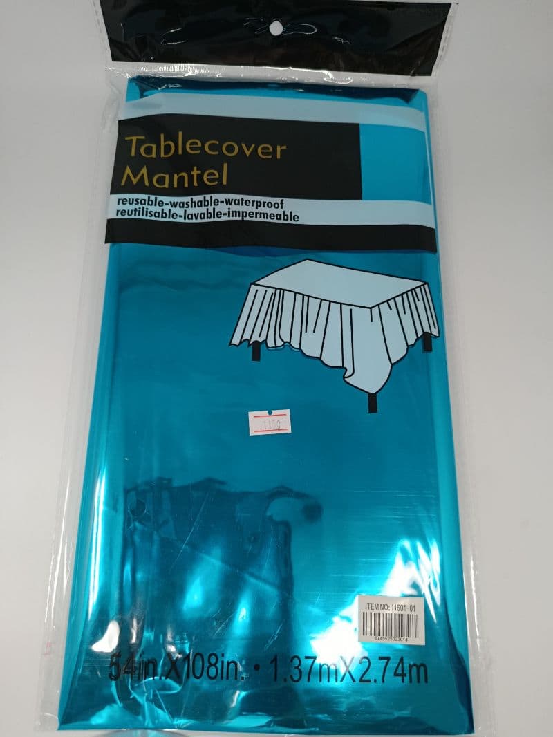 Mantel Foil Metálico Color Turquesa 1.37 x 2.74 m