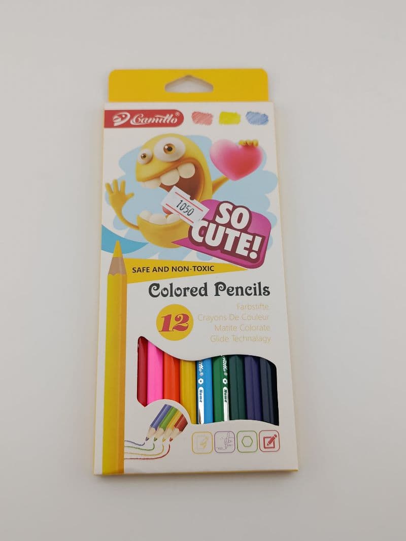Lápices de colores largos Camitto, set de 12 unidades
