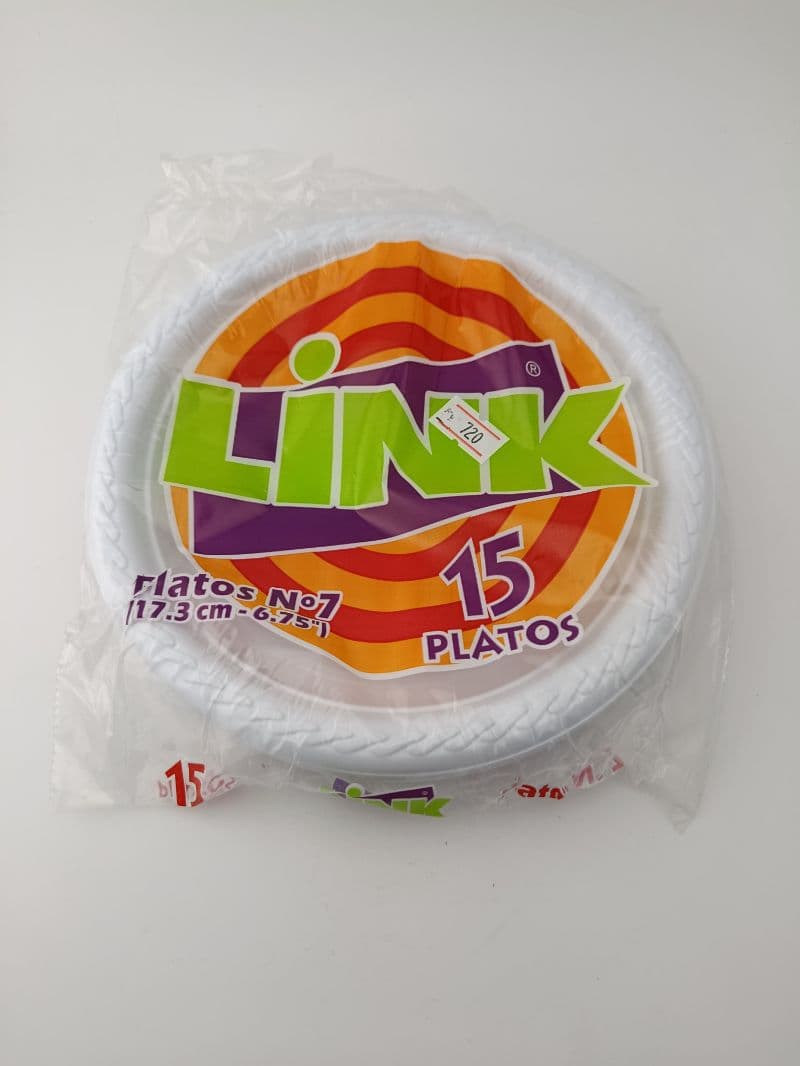 Platos Desechables Link #7 de 17.3 cm (Paquete con 15 unidades)