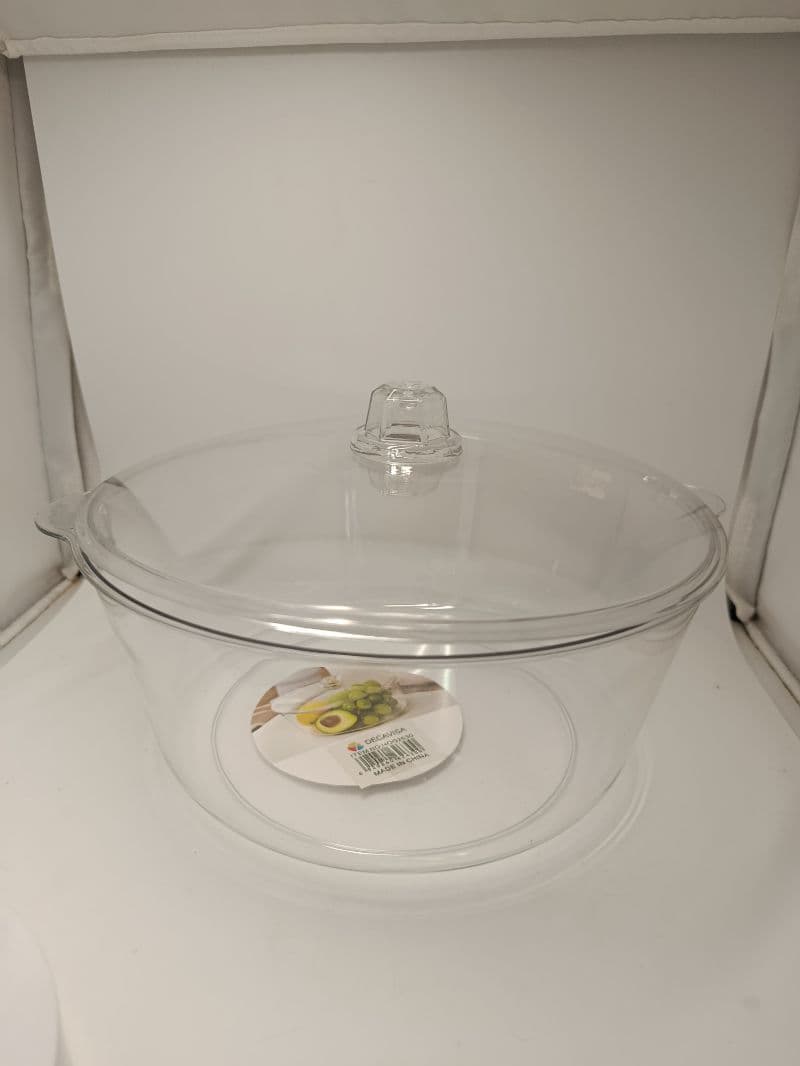 Ensaladera de Plástico Acrílico con Tapa