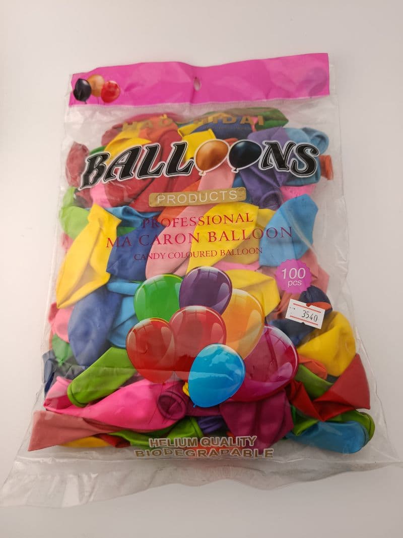 Paquete de Globos Surtidos Número 10 (100 Unidades)